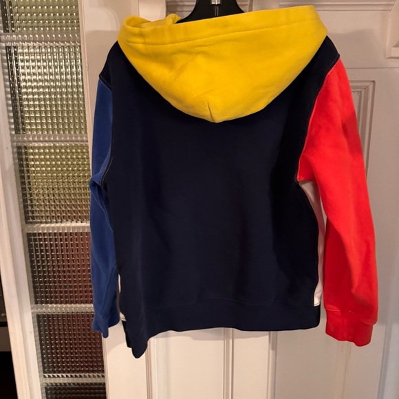Polo Ralph Lauren Color Block Hoodie Unisex Size Large 14-16 Unique - Picture 3 of 9